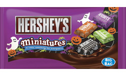 Halloween Hershey®’s Miniatures® in purple, lime green, orange and black wrappers